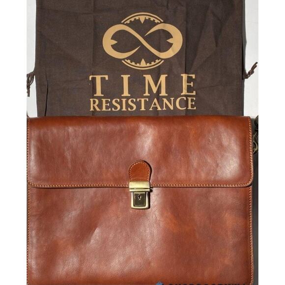 TIME RESISTANT LEATHER PORTFOLIO WORK BAG - Picture 1 of 6